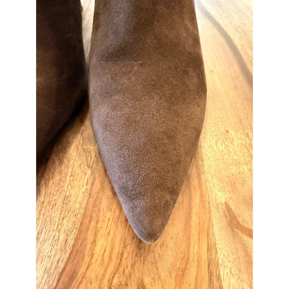 Pelle Moda Womens Brown Suede Pointed Toe Kitten Heel Ankle Booties Size 6M - Picture 10 of 11